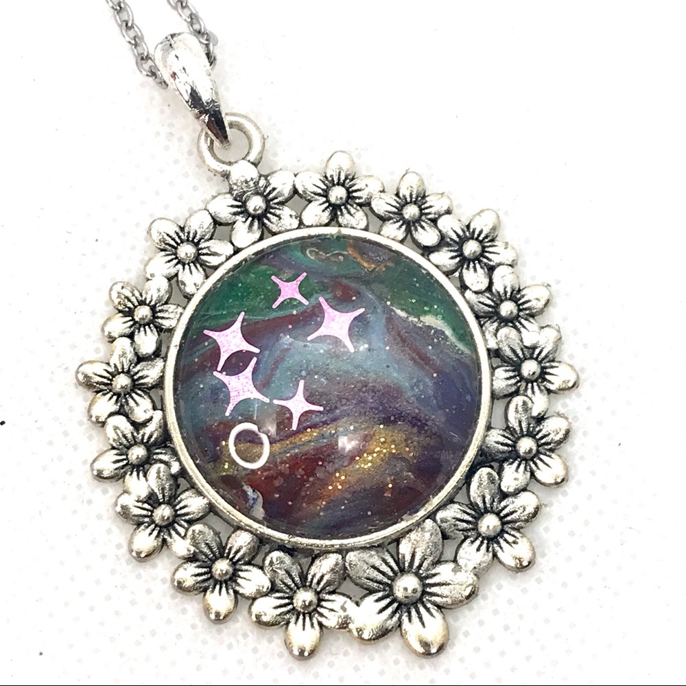 Necklace Handmade dome Pendant flower NSN